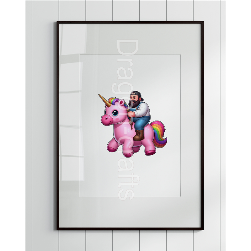 Print of design (option to be framed) - Unicorn rider - 59 Print of design (option to be framed) - Unicorn rider - 59