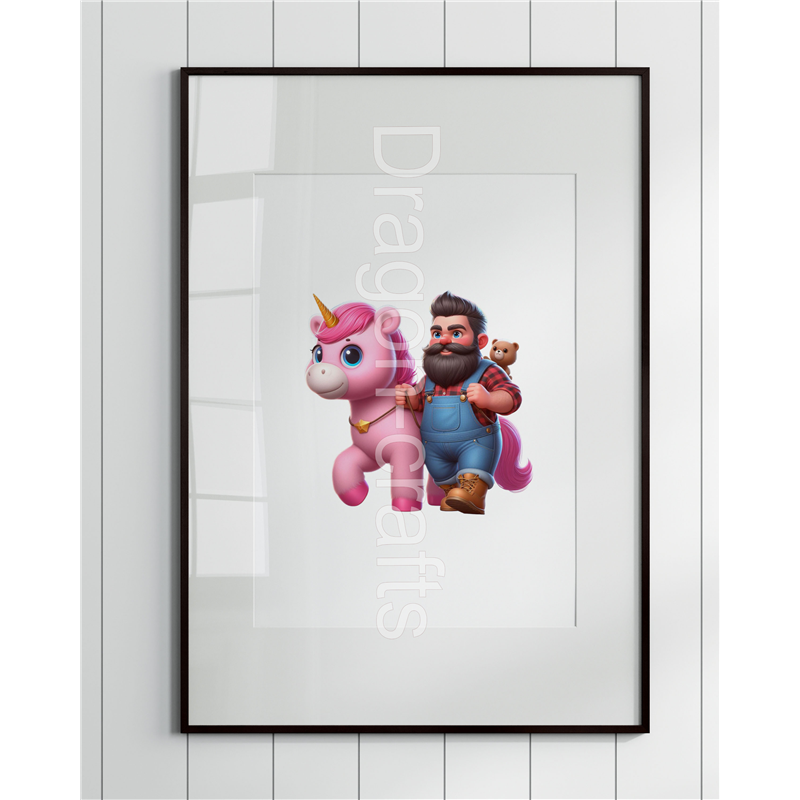 Print of design (option to be framed) - Unicorn rider - 62 Print of design (option to be framed) - Unicorn rider - 62