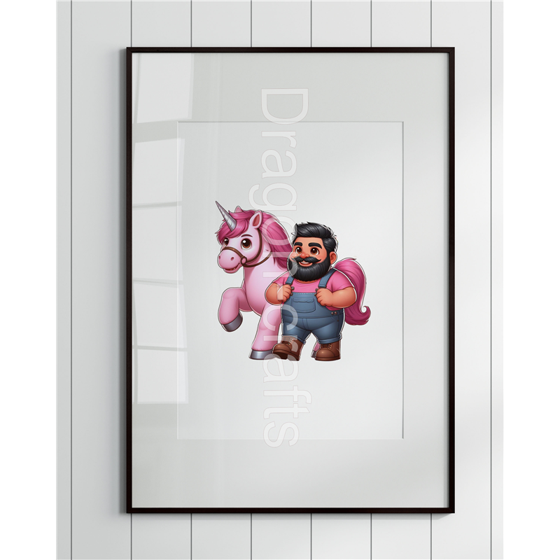 Print of design (option to be framed) - Unicorn rider - 65 Print of design (option to be framed) - Unicorn rider - 65