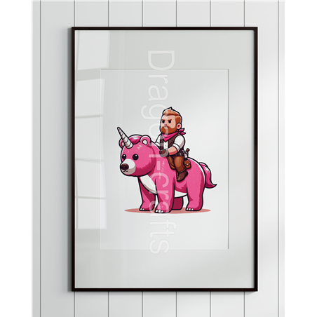 Print of design (option to be framed) - Unicorn rider - 7