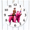 Round Glass  Wall Clock - Unicorn Rider - 1