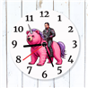 Round Glass  Wall Clock - Unicorn Rider - 10