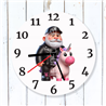 Round Glass  Wall Clock - Unicorn Rider - 13
