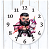 Round Glass  Wall Clock - Unicorn Rider - 17