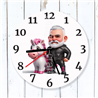 Round Glass  Wall Clock - Unicorn Rider - 2
