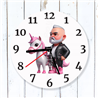 Round Glass  Wall Clock - Unicorn Rider - 21