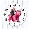 Round Glass  Wall Clock - Unicorn Rider - 22