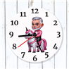 Round Glass  Wall Clock - Unicorn Rider - 3