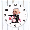 Round Glass  Wall Clock - Unicorn Rider - 42