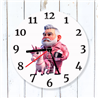 Round Glass  Wall Clock - Unicorn Rider - 48