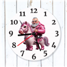 Round Glass  Wall Clock - Unicorn Rider - 5