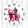 Round Glass  Wall Clock - Unicorn Rider - 52