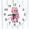 Round Glass  Wall Clock - Unicorn Rider - 54