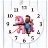 Round Glass  Wall Clock - Unicorn Rider - 62