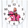Round Glass  Wall Clock - Unicorn Rider - 7
