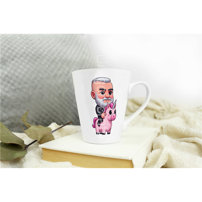 Short Latte Mug - Unicorn rider - 54 Short Latte Mug - Unicorn rider - 54