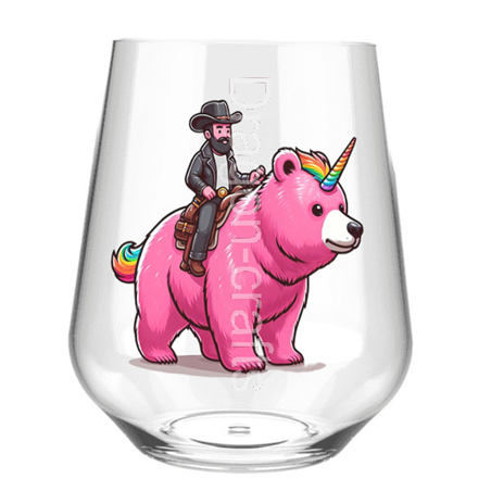 Stemless Wine Glass - Unicorn rider - 16