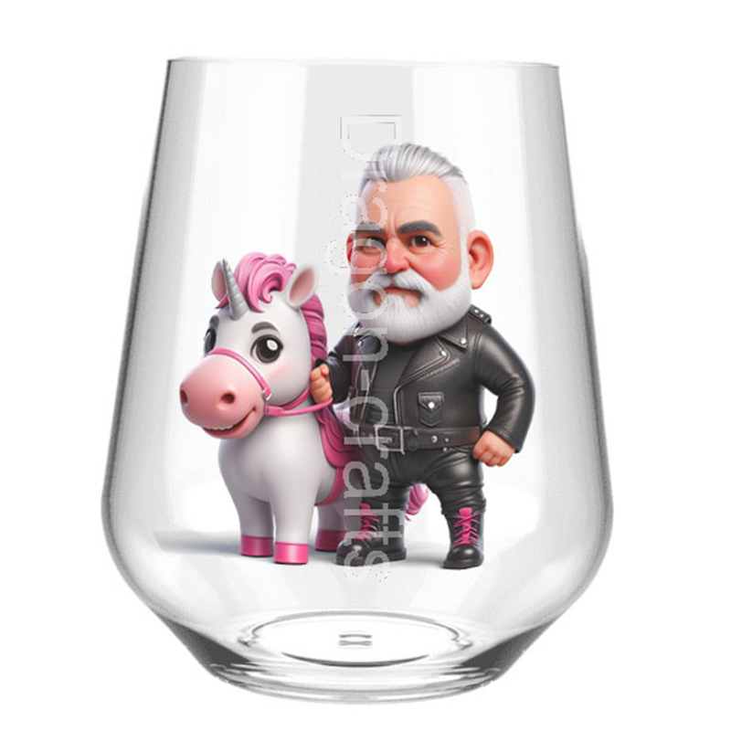 Stemless Wine Glass - Unicorn rider - 2