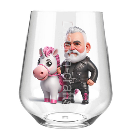 Stemless Wine Glass - Unicorn rider - 2