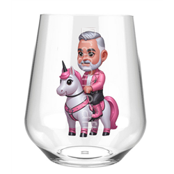 Stemless Wine Glass - Unicorn rider - 3