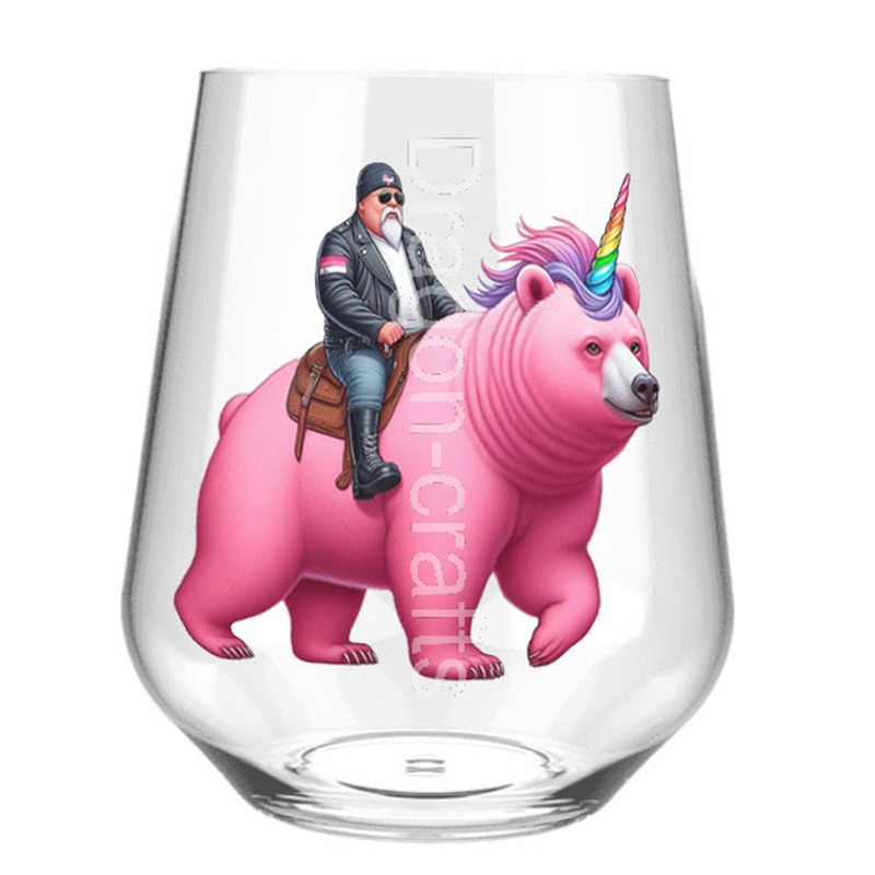 Stemless Wine Glass - Unicorn rider - 37 Stemless Wine Glass - Unicorn rider - 37