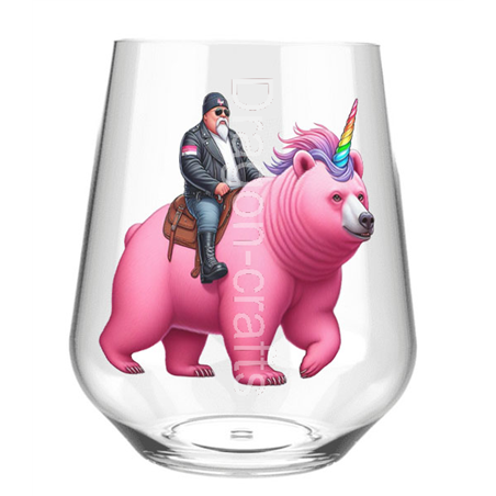 Stemless Wine Glass - Unicorn rider - 37