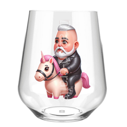 Stemless Wine Glass - Unicorn rider - 4