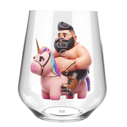 Stemless Wine Glass - Unicorn rider - 40