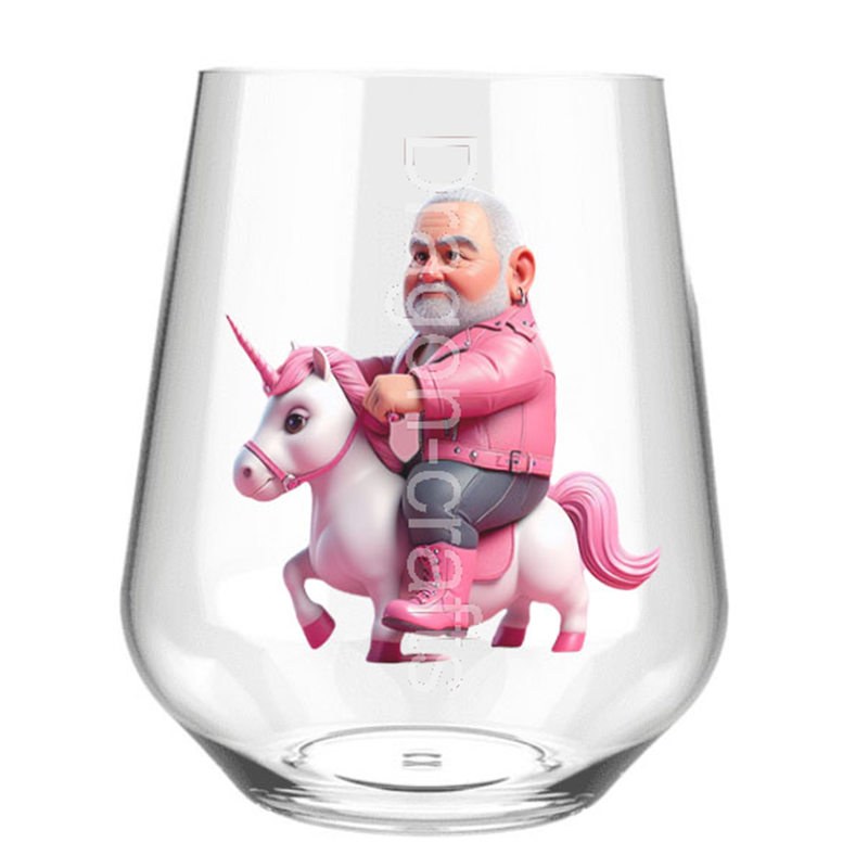 Stemless Wine Glass - Unicorn rider - 43 Stemless Wine Glass - Unicorn rider - 43