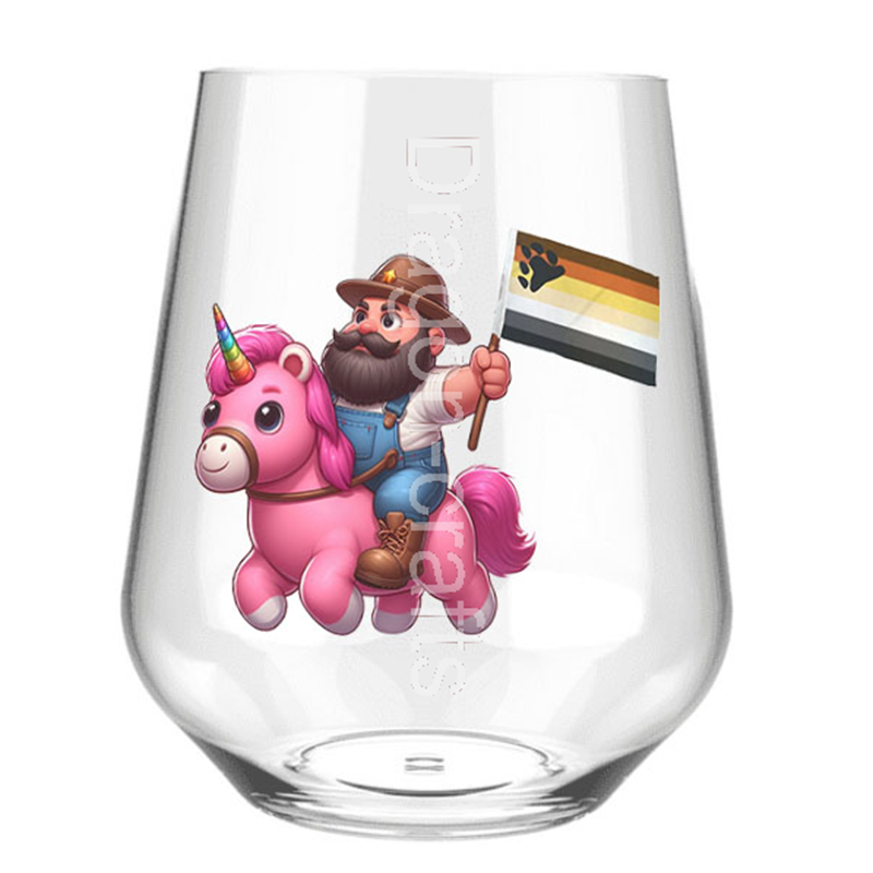 Stemless Wine Glass - Unicorn rider - 53