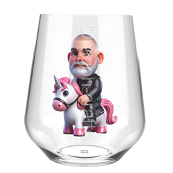 Stemless Wine Glass - Unicorn rider - 55