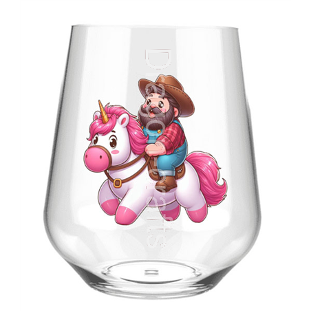 Stemless Wine Glass - Unicorn rider - 60