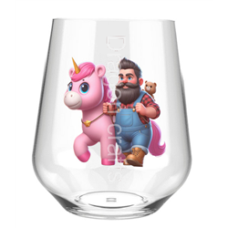 Stemless Wine Glass - Unicorn rider - 62