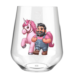 Stemless Wine Glass - Unicorn rider - 65