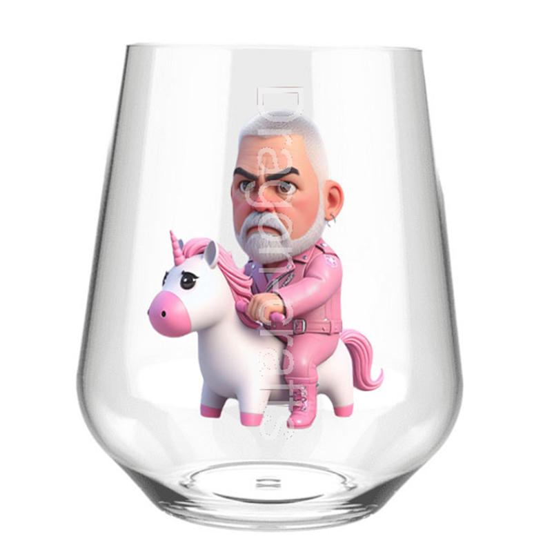 Stemless Wine Glass - Unicorn rider - 8 Stemless Wine Glass - Unicorn rider - 8