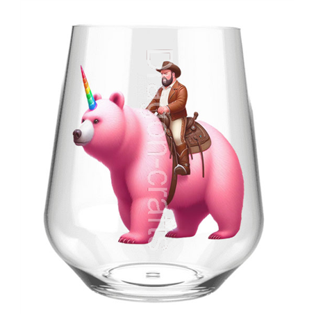 Stemless Wine Glass - Unicorn rider - 9