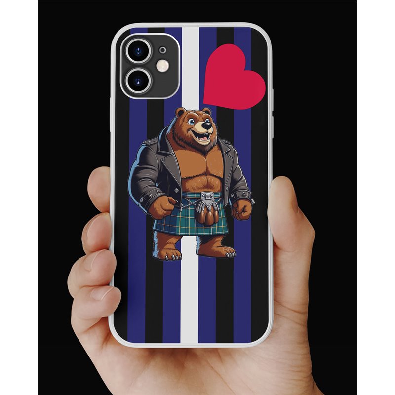 Phone Cover - Leather Flag - Kilted Bear - 16