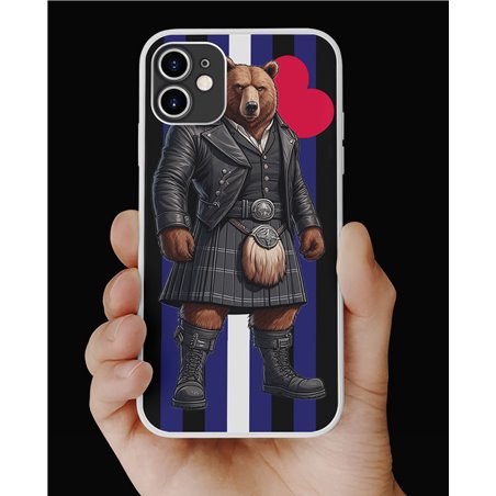 Phone Cover - Leather Flag - Kilted Bear - 19