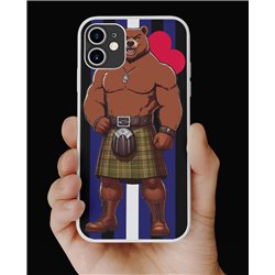 Phone Cover - Leather Flag - Kilted Bear - 21