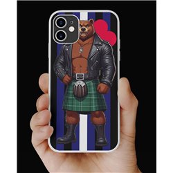 Phone Cover - Leather Flag - Kilted Bear - 22