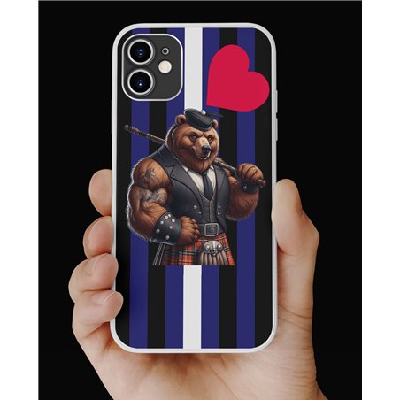 Phone Cover - Leather Flag - Kilted Bear - 24