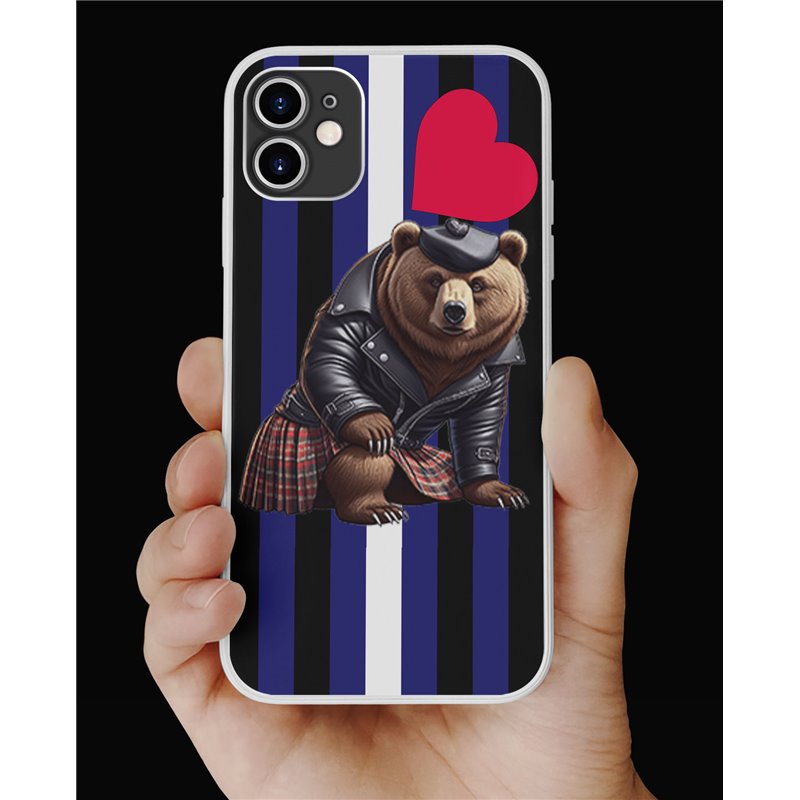 Phone Cover - Leather Flag - Kilted Bear - 27