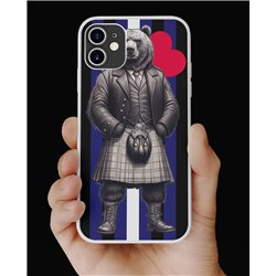 Phone Cover - Leather Flag - Kilted Bear - 3