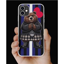 Phone Cover - Leather Flag - Kilted Bear - 6