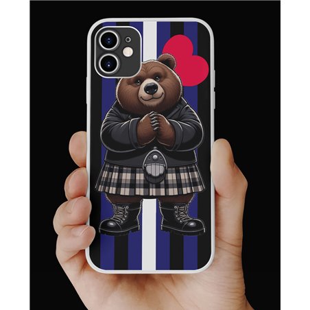Phone Cover - Leather Flag - Kilted Bear - 6