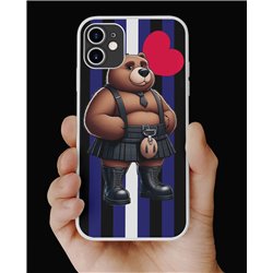 Phone Cover - Leather Flag - Kilted Bear - 7