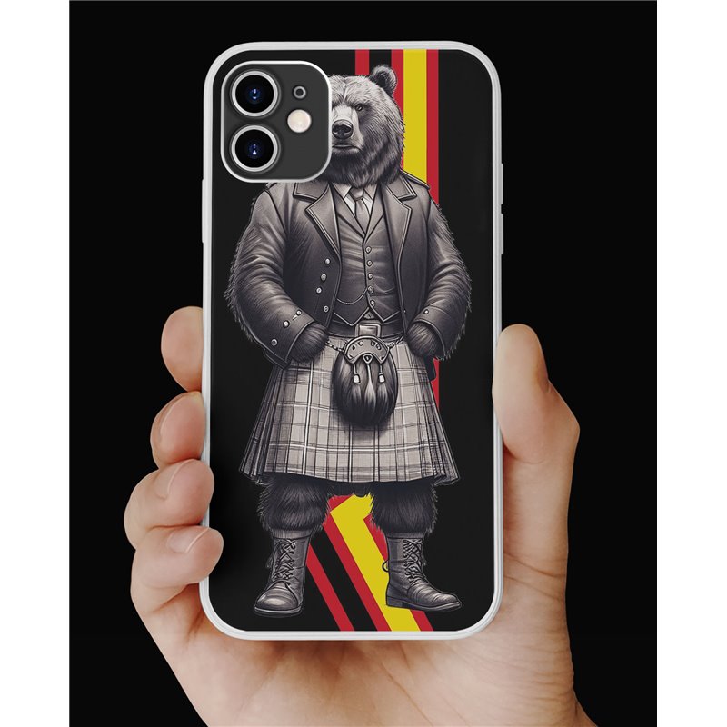 Phone Cover - Rubber Flag - Kilted Bear - 3