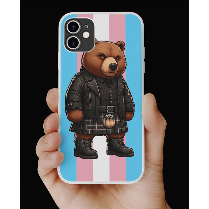 Phone Cover - Trans Flag -Kilted Bear - 13