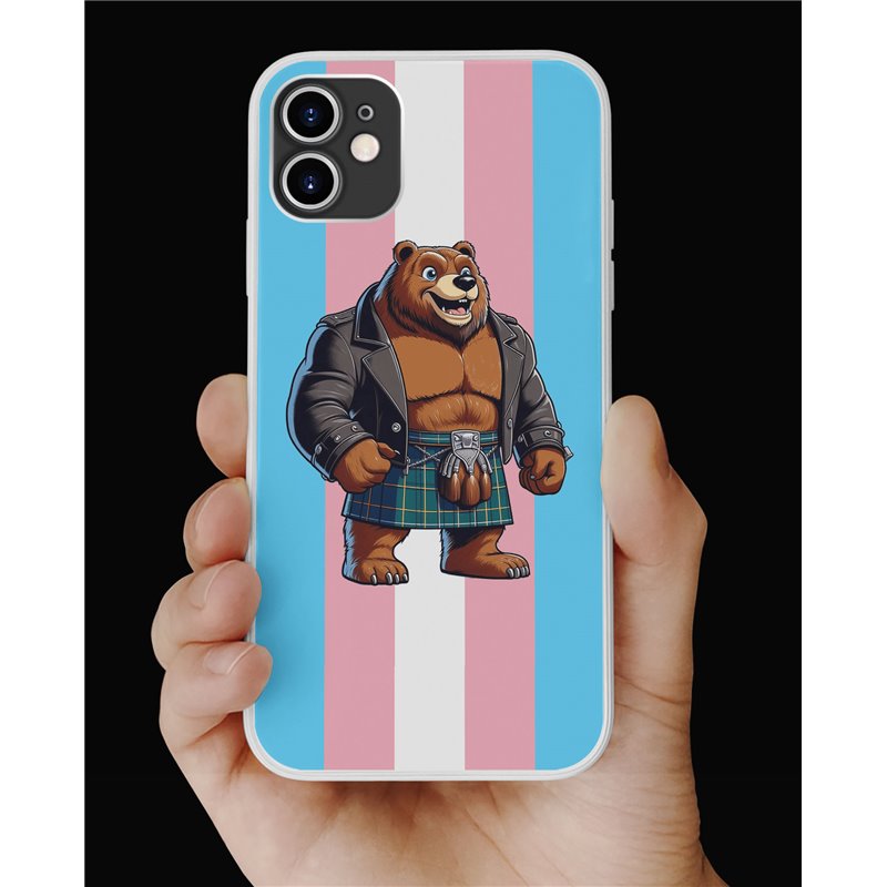 Phone Cover - Trans Flag -Kilted Bear - 16 Phone Cover - Trans Flag -Kilted Bear - 16