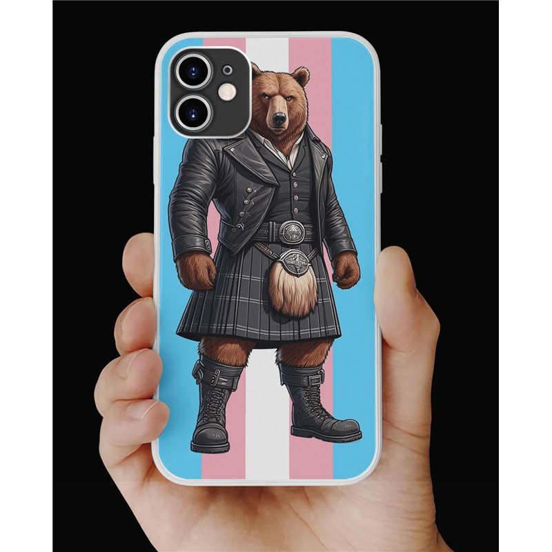 Phone Cover - Trans Flag -Kilted Bear - 19 Phone Cover - Trans Flag -Kilted Bear - 19